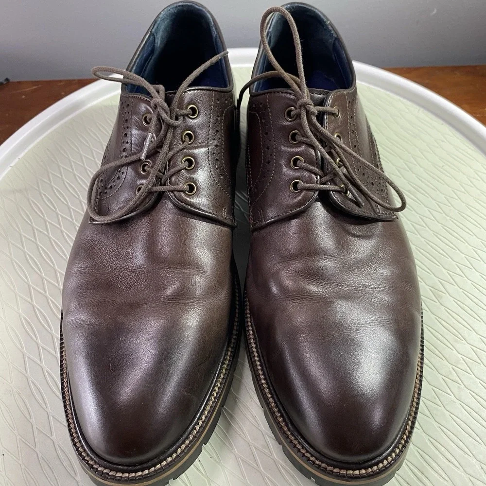 Men's‎ Johnston&Murphy Dark Brown Shoes Sz.10.5M Leather Lace Up PROM WEDDING